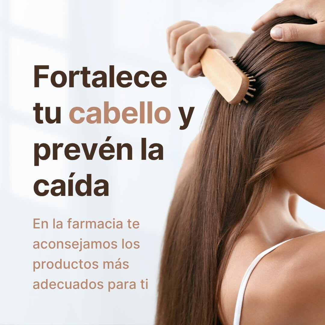 Fortalece tu cabello y prevén la caída Fortalece tu cabello y prevén la caída. En la farmacia te aconsejamos los productos más adecuados para ti.